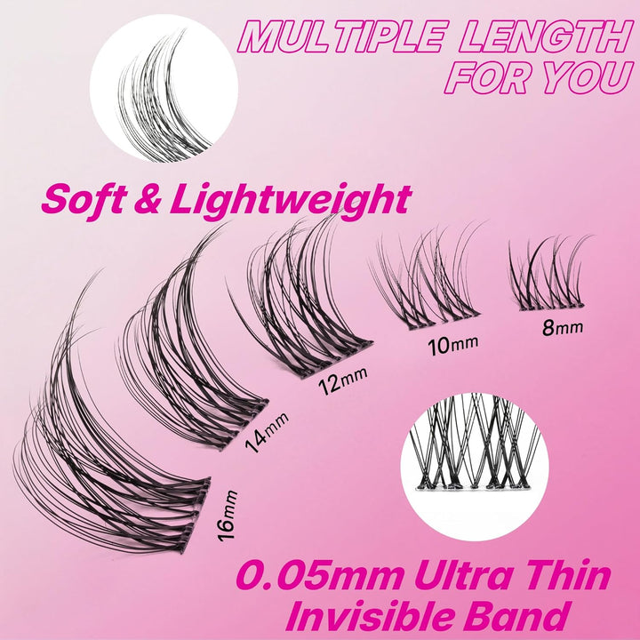 VEYESBEAUTY Wimpern Extensions 5-Sekunden-Wimperncluster Cluster Lashes Fake Lashes Wimpernverlänger