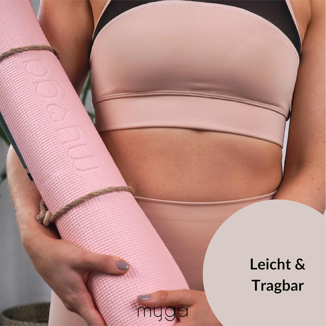 Myga Einsteiger-Yogamatte | Rutschfest & Leicht zu tragen – 4 mm Dicke | Ideal für Yoga, Pilates, Me