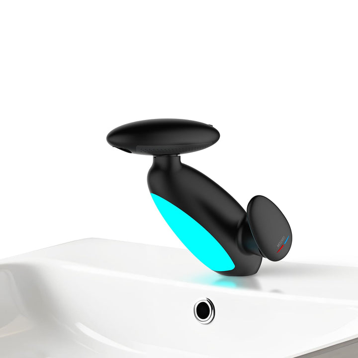 Wasserhahn Bad Ausziehbar mit Mehrfarbige Beleuchtung, 4 Modus, 360° Drehbar Ausziehbar, Keramikkart
