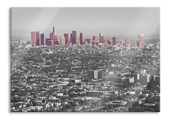 Pixxprint Glasbild | Wandbild aus Echtglas | Los Angeles Metropolitan Area | 100x70 cm | inkl. Aufhä