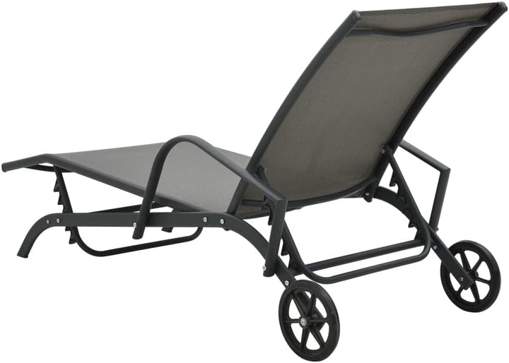 vidaXL Sonnenliege mit 2 Rädern Gartenliege Relaxliege Gartenmöbel Liege Liegestuhl Strandliege Frei