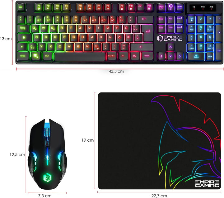Armor RF800 Wireless Wiederaufladbare Gaming Tastatur und Maus Set QWERTZ (DE-Layout) -Tastatur 2,4G