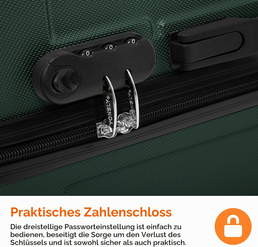 Gepäck Suitcase Reisekoffer, Trolley Rollkoffer Handgepäck, Hartschalenreisekoffer mit 360° Lenkroll