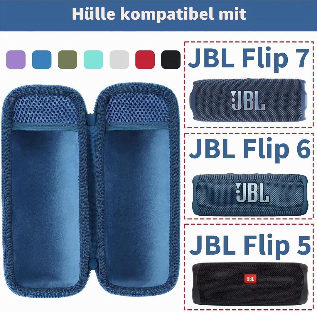 Hart Schutzhülle kompatibel mit flip 7, 6 und 5 Tragbare Lautsprecher Schwarz, Schwarz