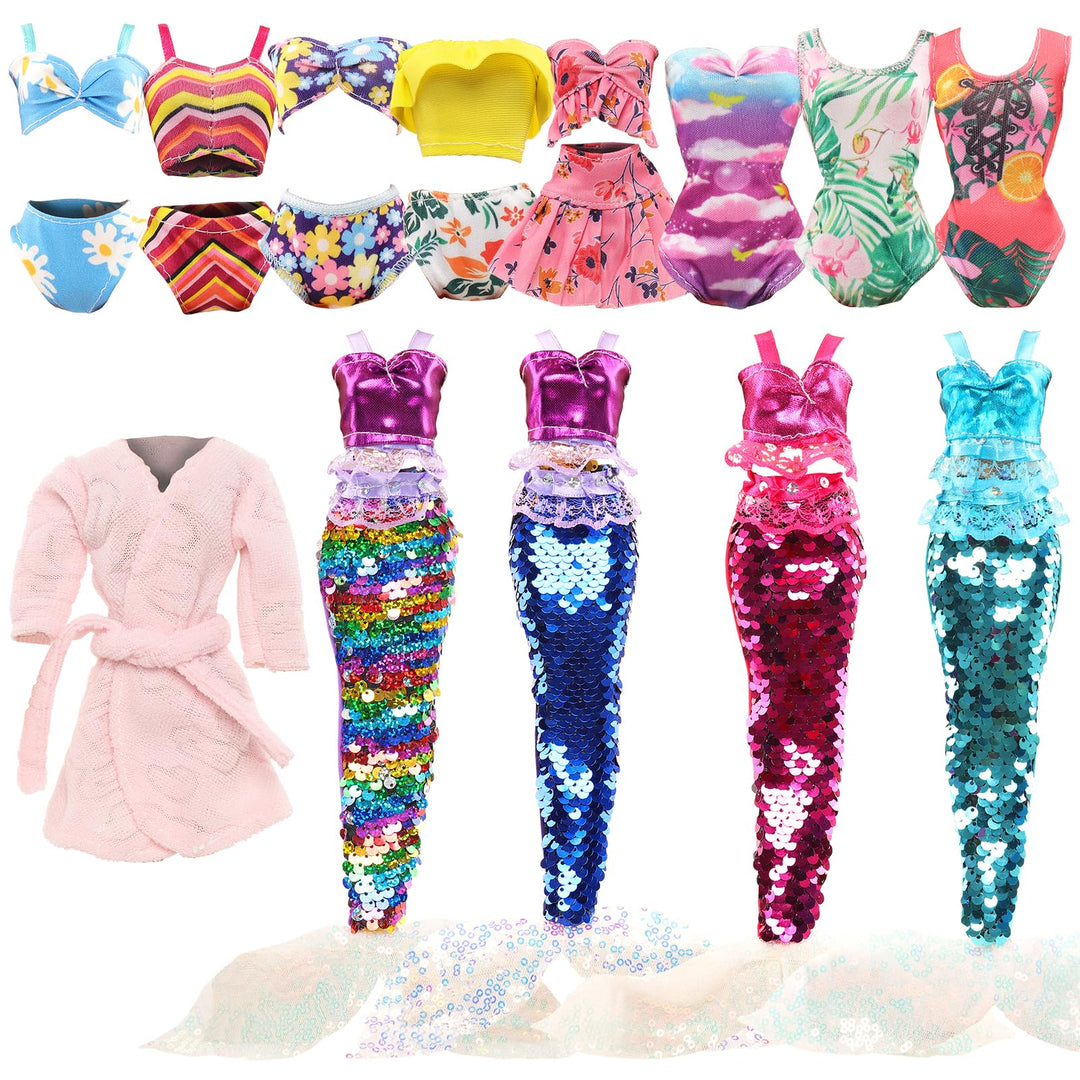 Miunana 10 Puppenkleidung Puppen Kleidung 5 Badeanzug Bikini 4 Meerjungfrau Schwimmbekleidung 1 Bade