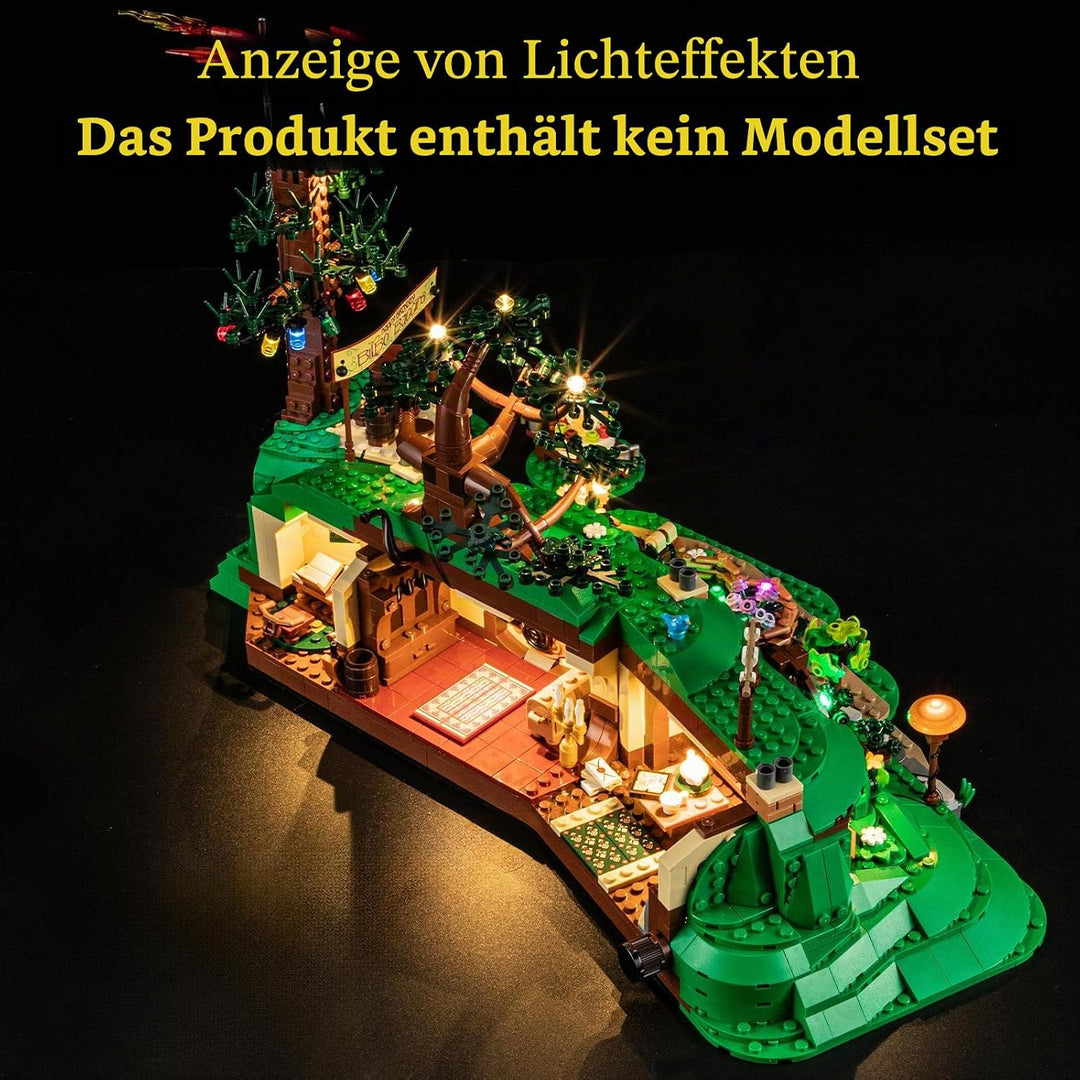 GEAMENT LED Licht-Set Kompatibel mit Lego Der Herr der Ringe: Das Auenland (The Shire) Icons 10354 B