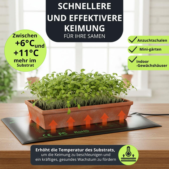 Goldman Service Thermomatte für Frühbeete, mit Wärmeregulierung, 40 W (25,4 x 52,7 cm) – Wärmedecke
