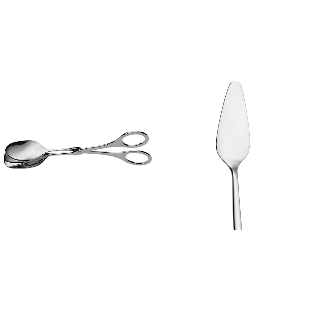 WMF Gebäckzange 17 cm & Nuova Kuchenheber Tortenheber Edelstahl 23 cm, Cromargan Edelstahl poliert,