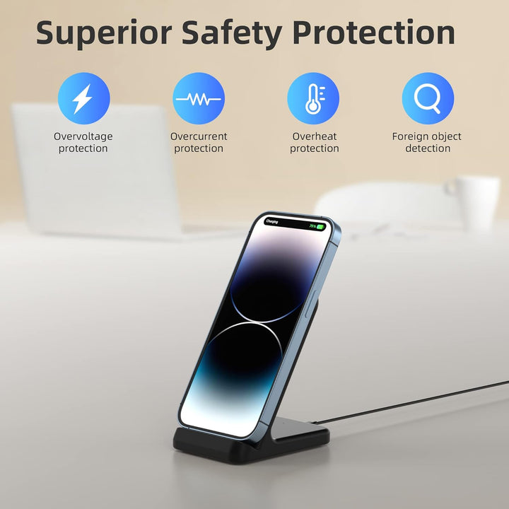 Wireless Charger, Zestiq 15W Induktive Ladestation Handy Ständer, Schnelles Kabelloses Ladegerät für