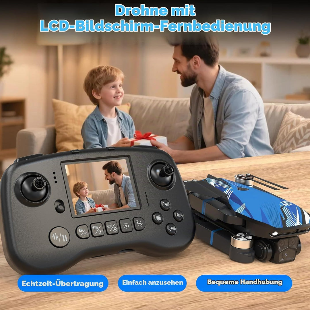 Drohne mit Kamera LCD-Bildschirm Live Video, 4K Drone mit Bürstenlosem Motor, 270°-Hindernisvermeidu
