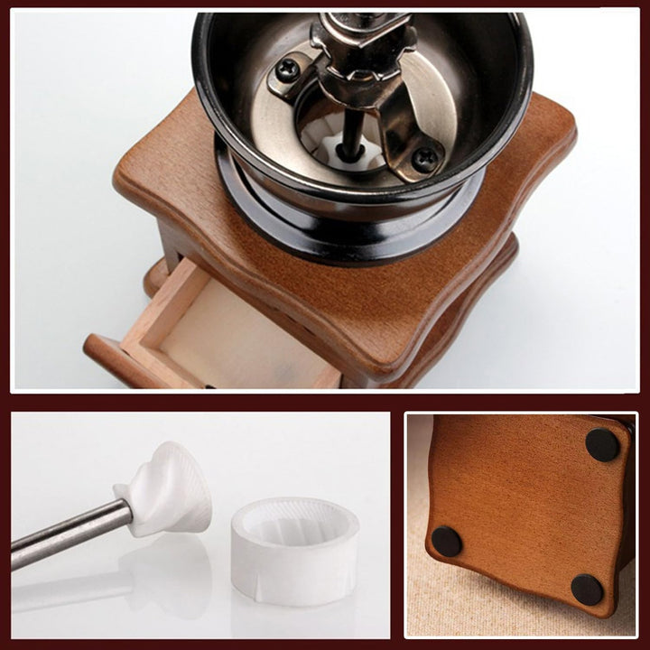 Vintage Kaffeemühle Manuell aus Holz, Vintage-Kaffeemühle, Manuelle Kaffeemühle, Kaffeebohnenmühle