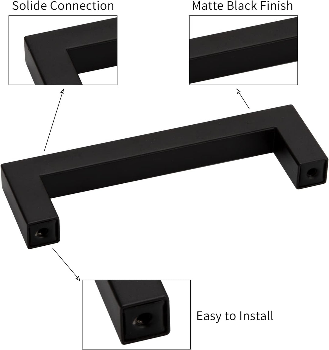 LONTAN 20 Stück Schrankgriffe Möbelgriffe Schwarz 160mm lochabstand Küchengriffe Schwarz Griffe für