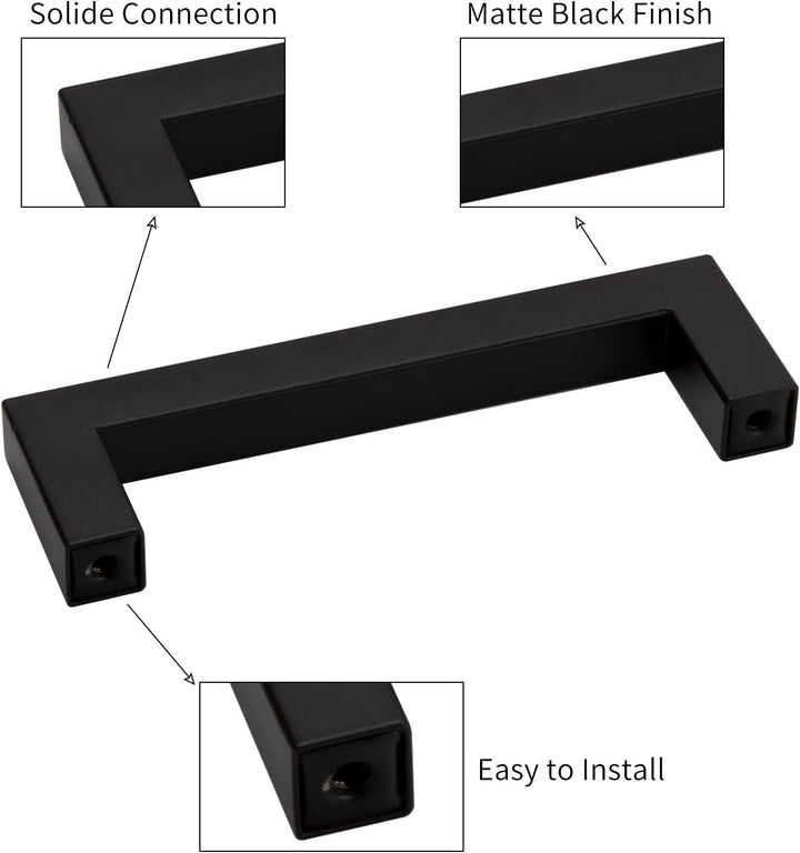 20 Stück Küchengriffe Schwarz LONTAN Griffe Schwarz 128mm lochabstand Griffe für Küchenschränke Schr
