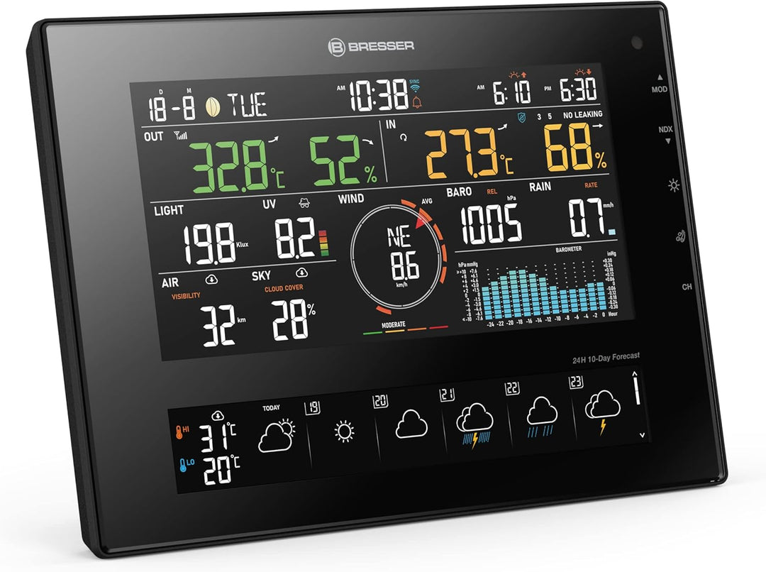 Bresser 11-Tage 4Cast CV WLAN Wetterstation 7-in-1 Solar, detaillierte Wettervorhersage, ProWeatherL