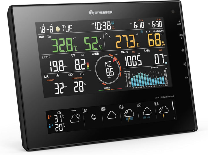 Bresser 11-Tage 4Cast CV WLAN Wetterstation 7-in-1 Solar, detaillierte Wettervorhersage, ProWeatherL