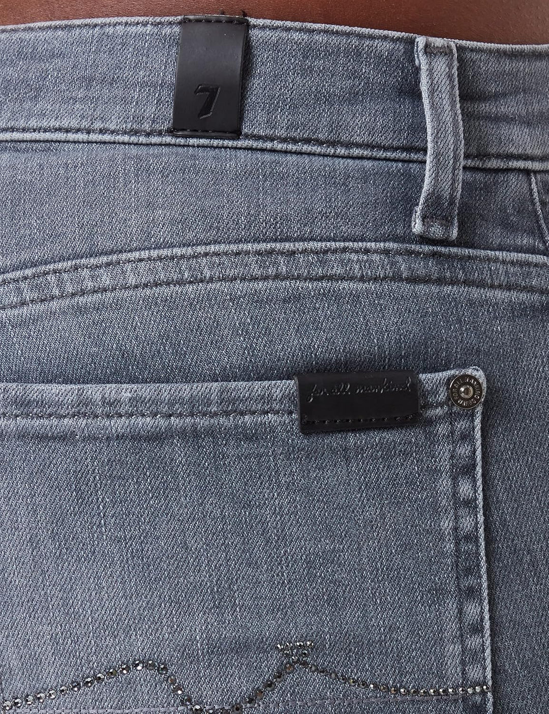7 For All Mankind Damen Hw Skinny Slim Illusion Moon Tune with Embellished Squiggle Jeans 25W / 25L
