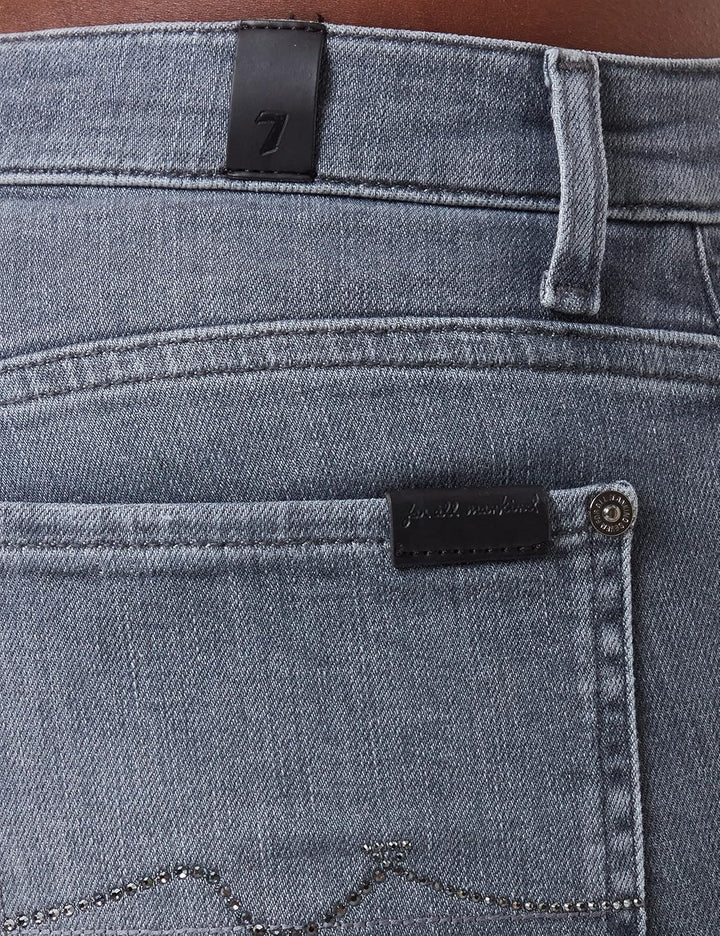 7 For All Mankind Damen Hw Skinny Slim Illusion Moon Tune with Embellished Squiggle Jeans 25W / 25L