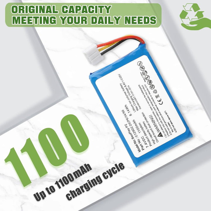 Neu 1100mAh C129D2 Akku Ersatz Kompatibel mit BeoPlay P2 Bang & Olufsen Bluetooth Lautsprecher Ersat