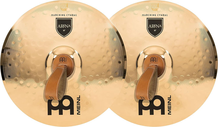 MEINL Cymbals Marching Arena - 16" (MA-AR-16) Marsch-Becken Paar mit Riemen, Marsch-Becken Paar mit
