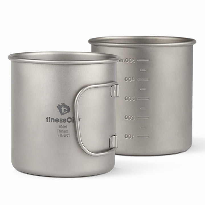 finessCity Camping Becher ohne Deckel, Strong, Lightweight Camping Becher mit Messmarkierungen, Tita
