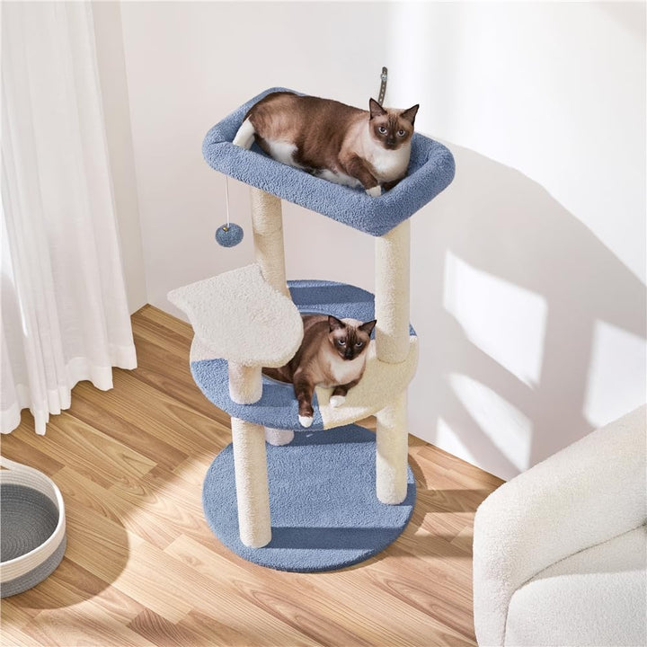 Yaheetech Kratzbaum, Ozean Design Katzenbaum Katzenkratzbaum, mit Plattform Raumkapsel Sisalstämme,