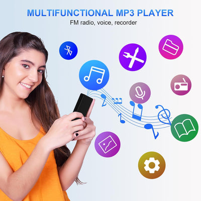 Gueray 128GB MP3-Player mit Bluetooth 5.0 Tragbarer digitaler Musikspieler mit HiFi-Sound Eingebaute