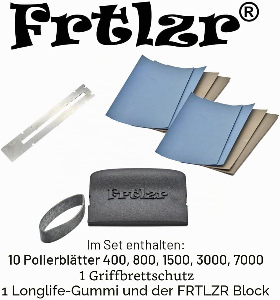Basic Gitarrenbund-Polierset, professionelles MicroMesh-System, hergestellt in Deutschland, ergonomi