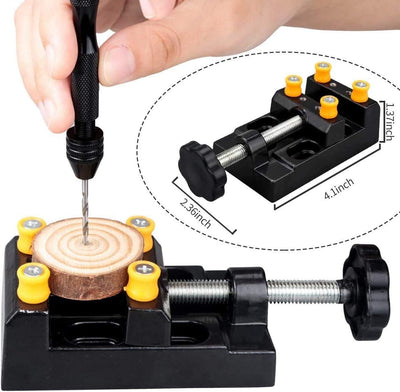 WholeFire 60 Stück Schraubstock-Handbohrer, 0,3–1,2 mm PCB-Mini-Bohrer und 0,5–3,0 Spiralbohrer mit
