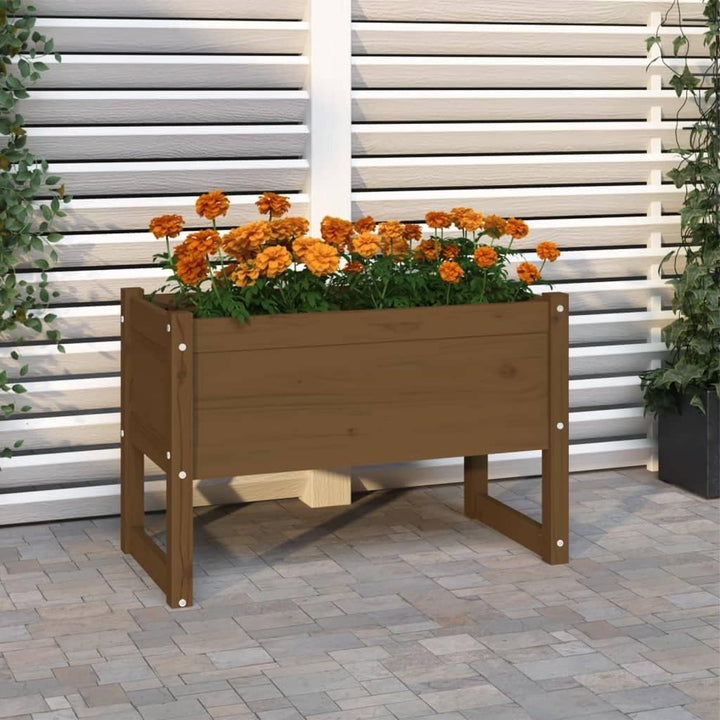 homiuse Pflanzkübel Honigbraun 78x40x52 cm Massivholz KieferHochbeet Blumentopf Gross PflanzküBel Gr