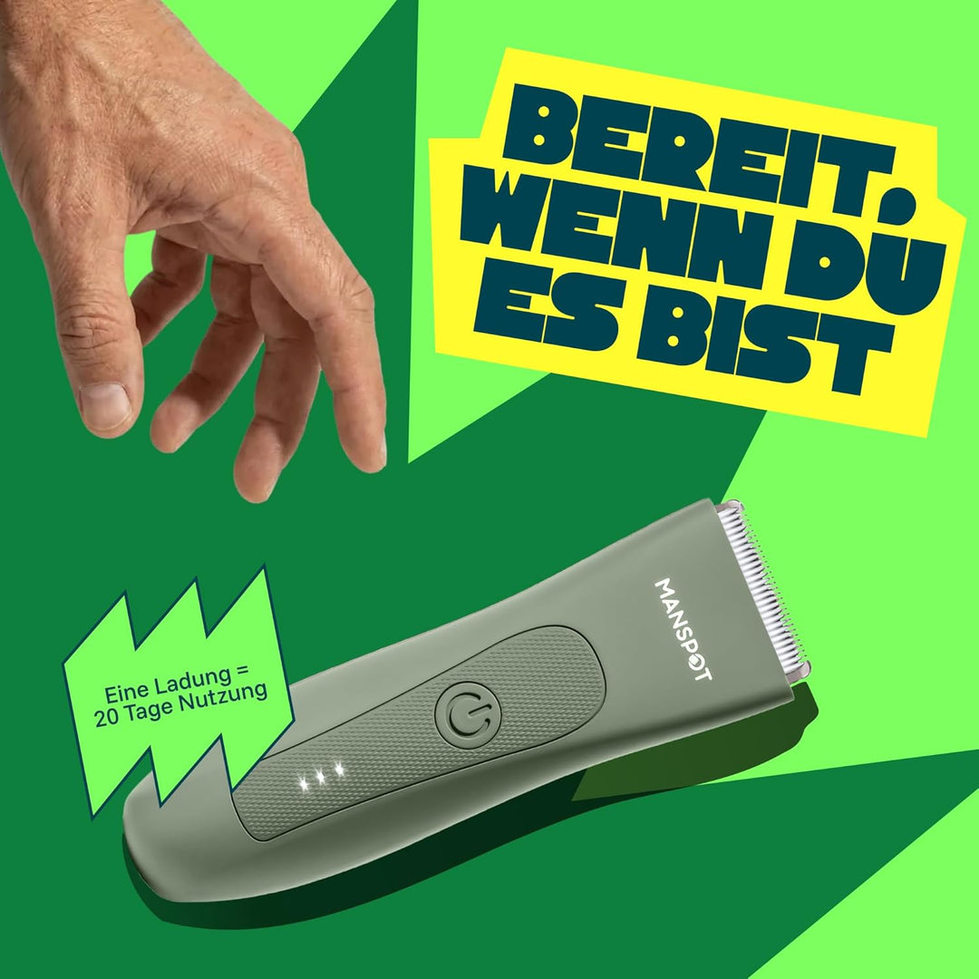 MANSPOT Intimrasierer Mann, Körperhaartrimmer für Herren, Professioneller Body Trimmer Wasserdicht m