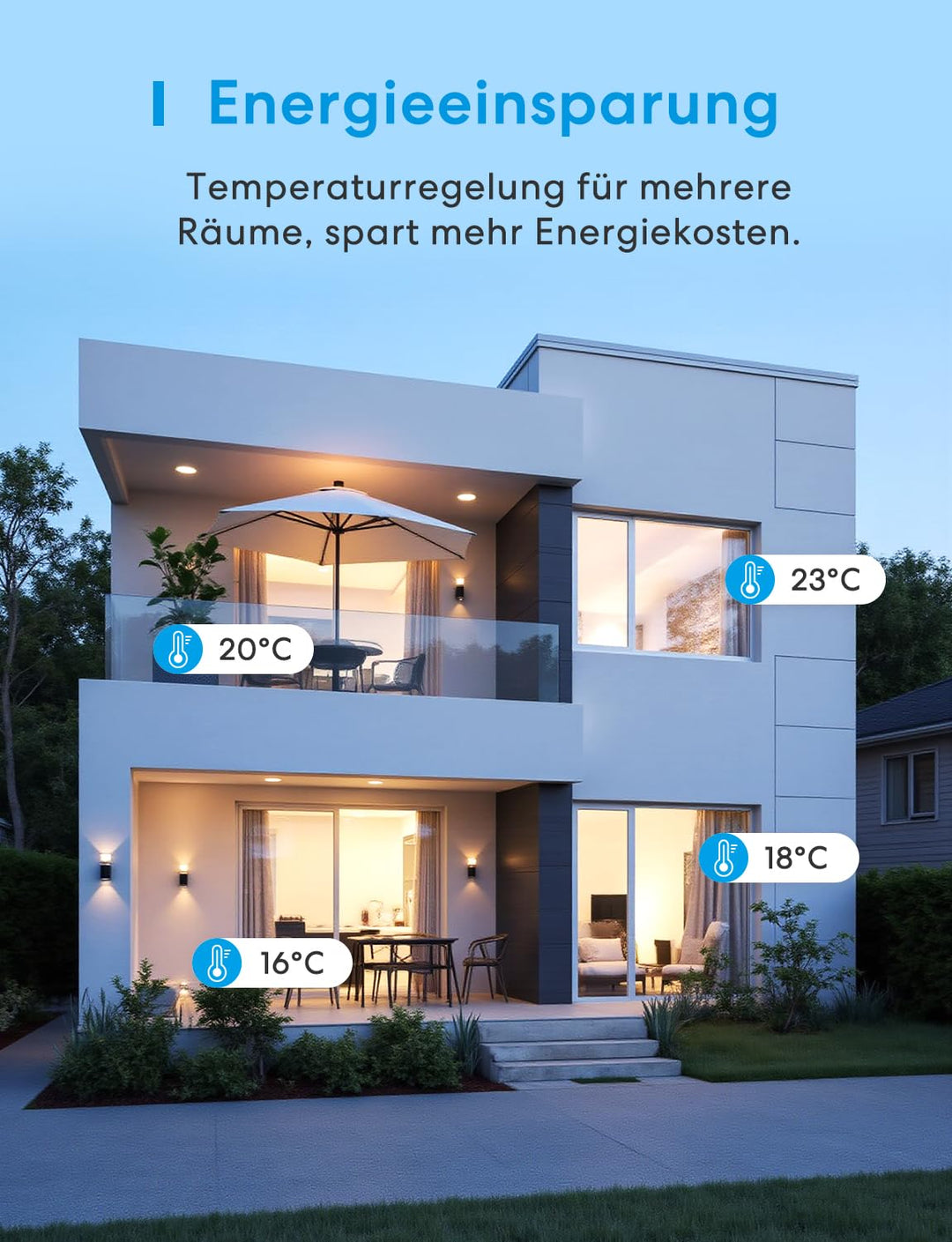 Meross Heizungsthermostat Thermostat Heizung Smart Fussbodenheizungsthermostat WLAN Digitaler Berühr
