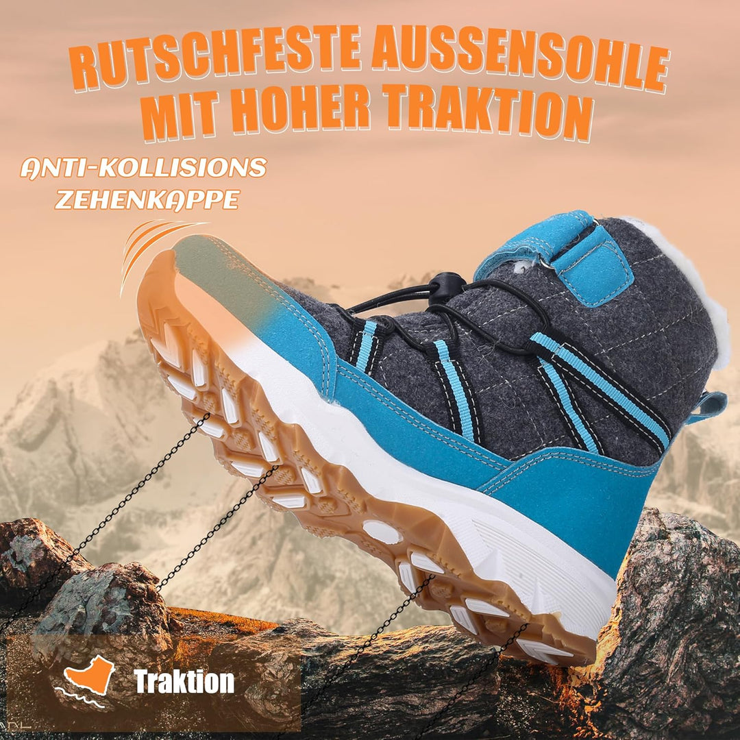 visionreast Winterstiefel Mädchen Winterschuhe Kinder Junge Wanderschuhe mit Wollfutter Schneestiefe
