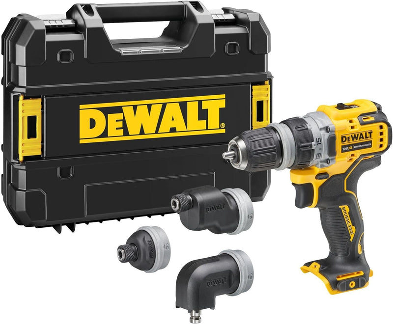 Dewalt 12 Volt 2-Gang Akku-Bohrschrauber DCD703NT (bürstenloser Motor, mit 4 wechselbaren Werkzeug-A