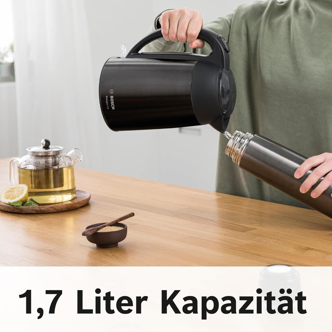 Bosch kabelloser Wasserkocher DesignLine TWK3P423 DesignLine kabelloser Wasserkocher, Ausgiessen ohn