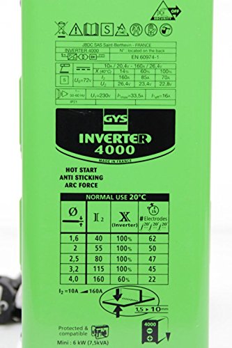 GYS Elektroden-Schweissgerät 160 A, mit LCD-Schweisshelm, grün, Inverter 4000 und LCD Master 11 Sing