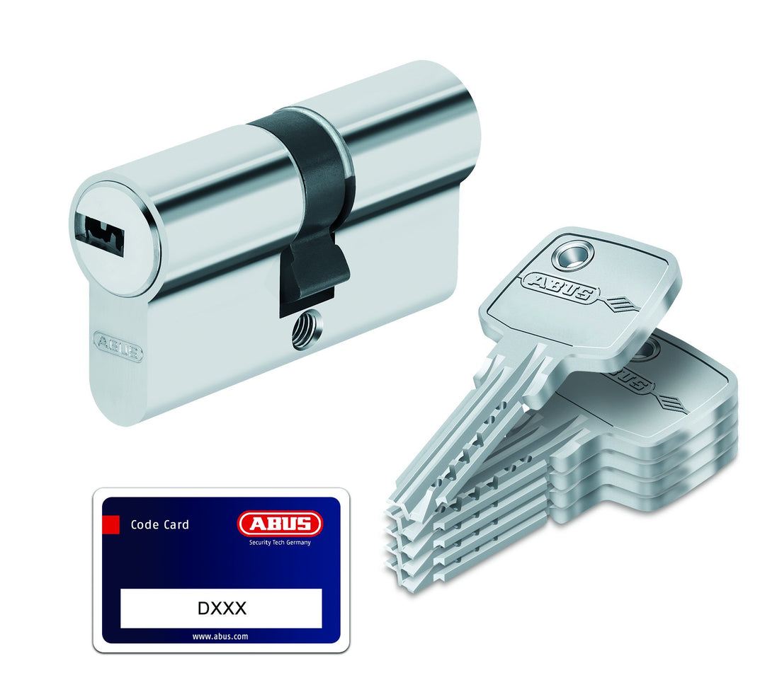ABUS Türzylinder D6N - Schliesszylinder für Wohnungstüren, vernickelt, 50x60 mm - 33464 50x60 mm Ver