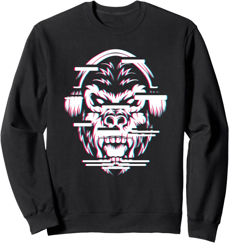 Affe Monkey mit DJ Kopfhörer und Sonnenbrille Sweatshirt