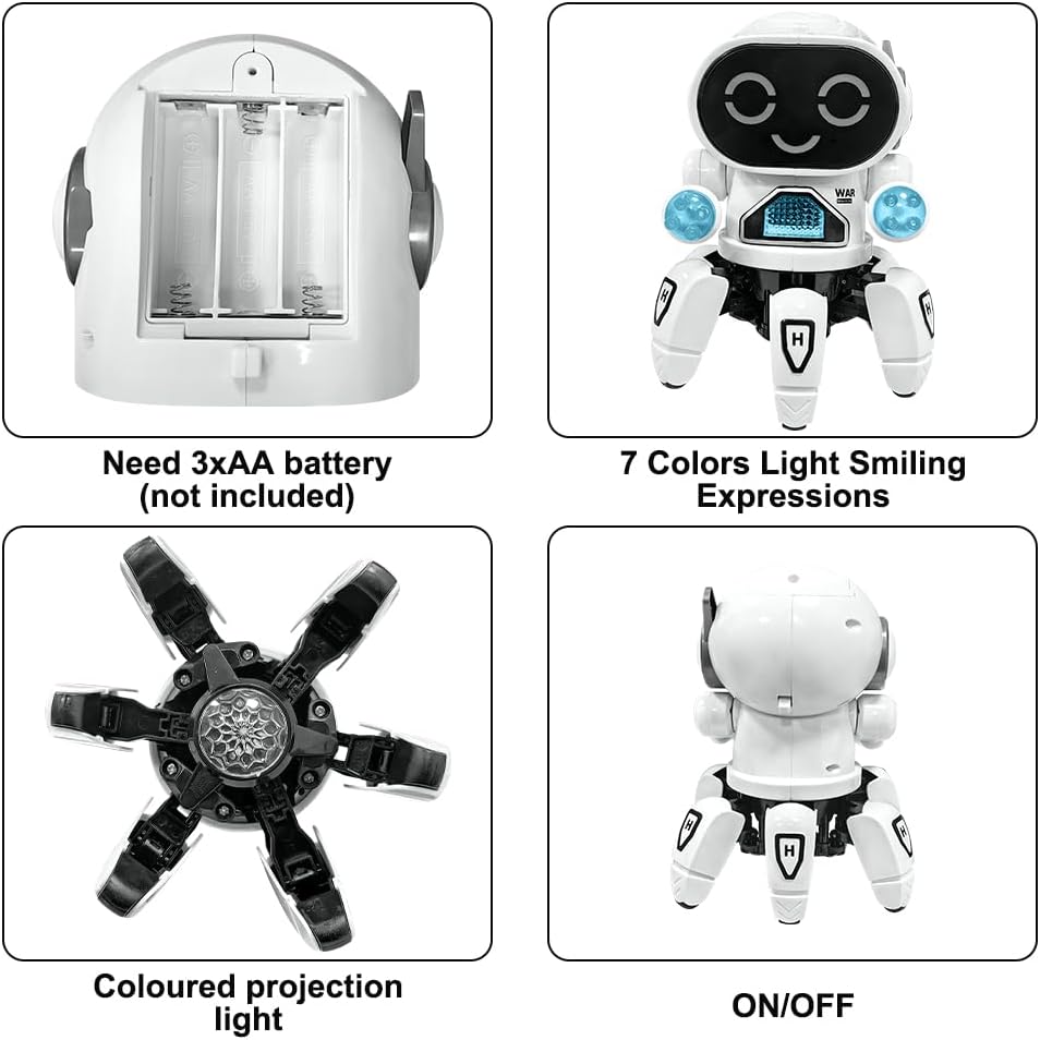 YATOSEEN Kinder Roboter Spielzeug, Begleitroboter für Kinder, mit Bunter Lichtprojektion, Tanzen, Si