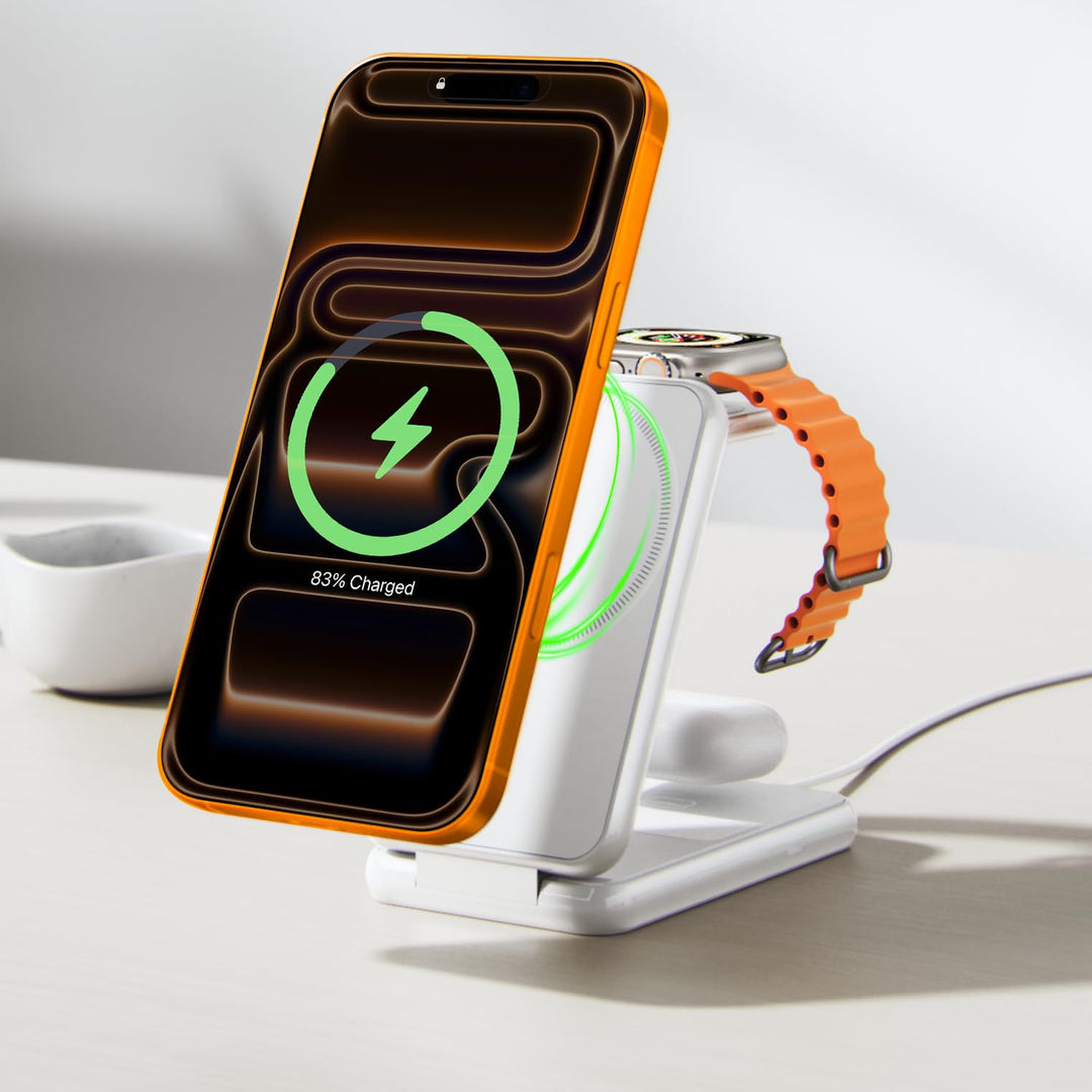 iVANKY für iPhone 17/16/15/14/13/12 Pro Max 3 in 1 Faltbare Wireless Ladestation Charger für Magsafe