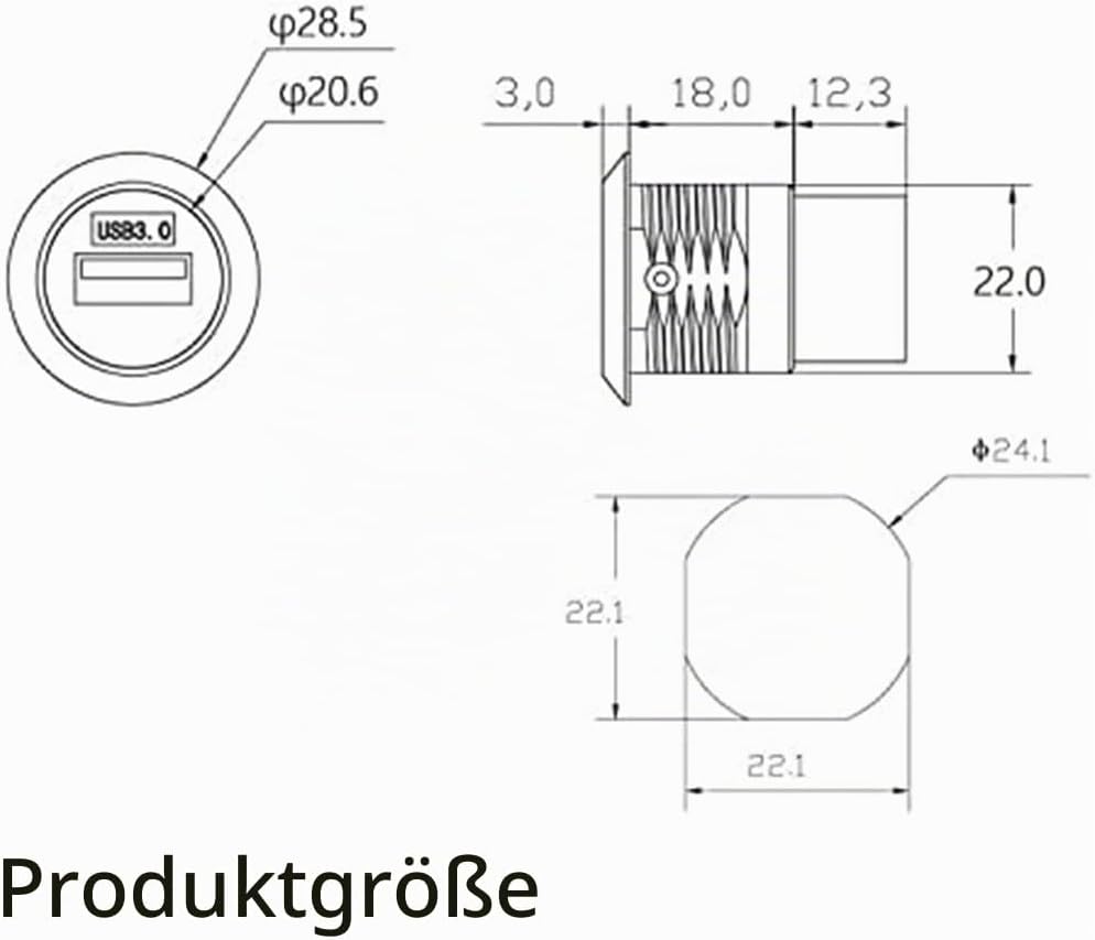 PENGLIN USB 3.0 Panel Mount Koppler 2 Stück, USB-Durchgangsanschluss, Buchse zu Buchse Bulkhead Exte