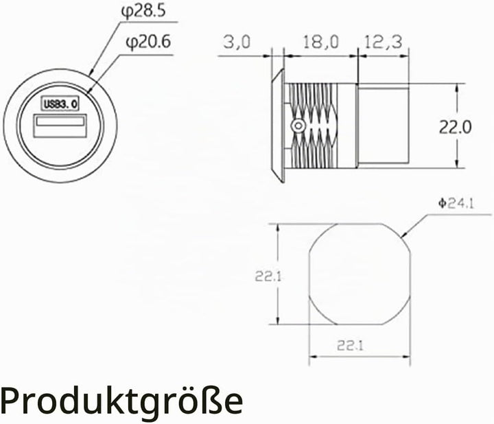 PENGLIN USB 3.0 Panel Mount Koppler 2 Stück, USB-Durchgangsanschluss, Buchse zu Buchse Bulkhead Exte
