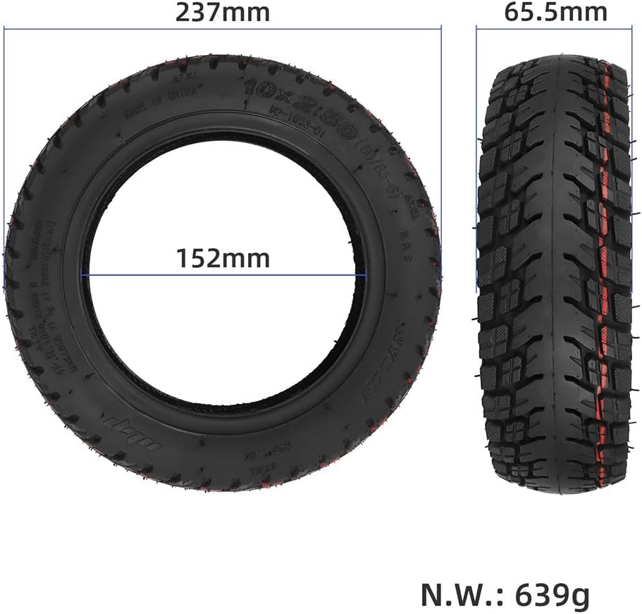 10-Zoll-Elektroroller 10x2,50 Tubeless-Reifen 60/85-6 Skateboard-Offroad-Reifen