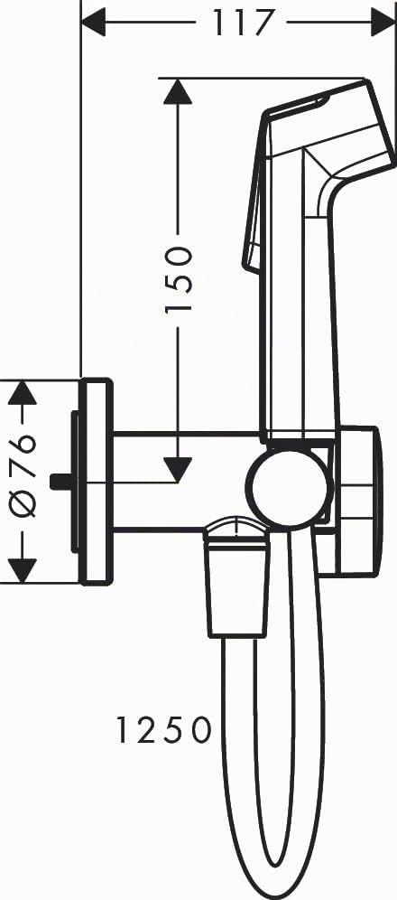 hansgrohe Bidette Handbrause S mit 1 wassersparenden Strahlart (EcoSmart), inkl. Absperrventil, Brau