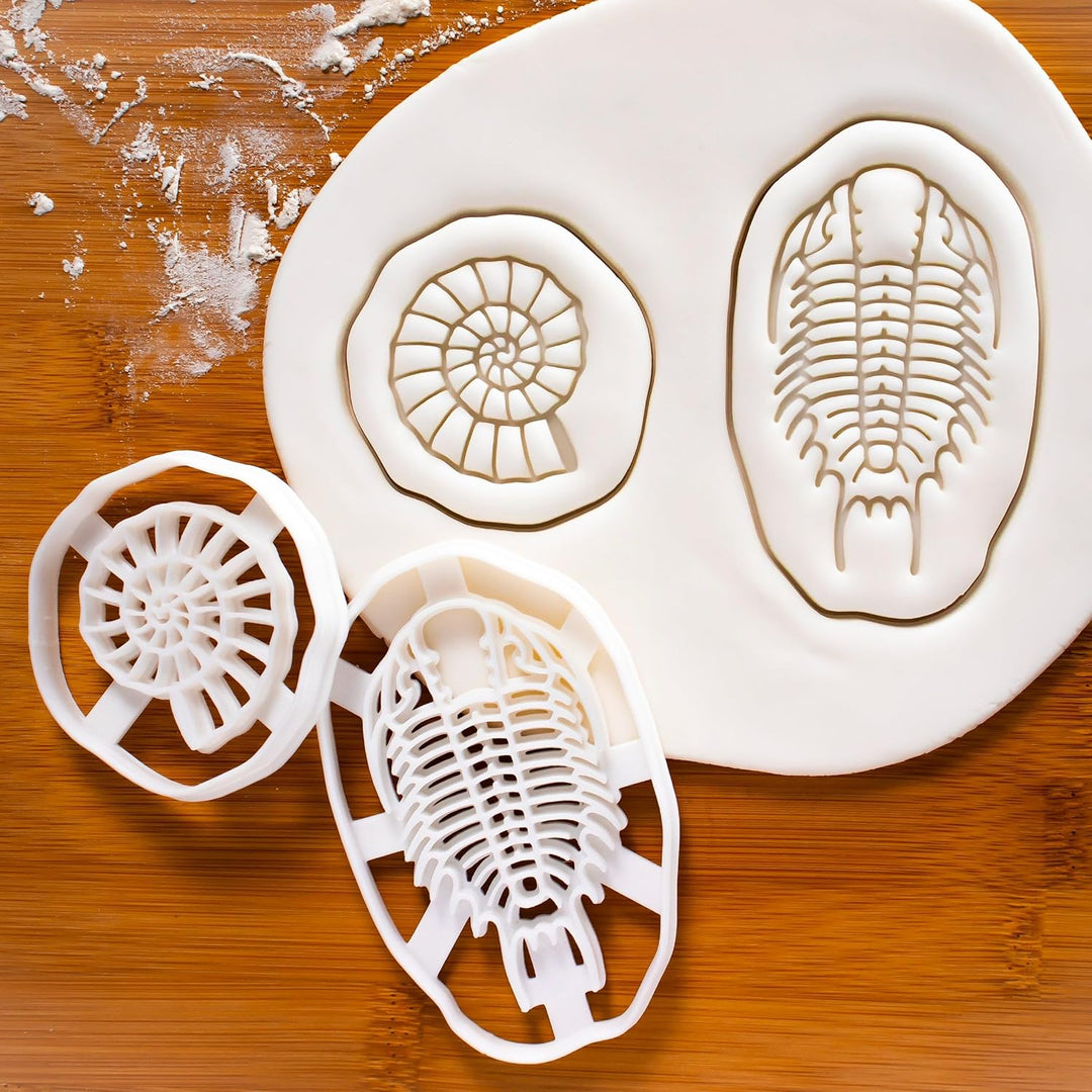 2er Set Ausstechformen (Formen: Ammonit & Trilobiten), 2 Teile, Bakerlogy