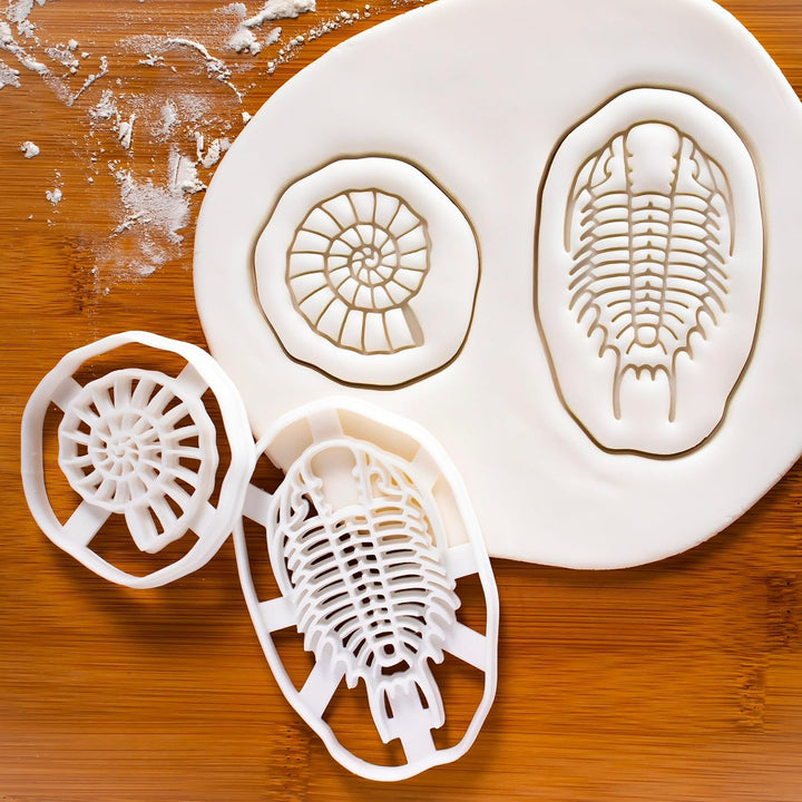 2er Set Ausstechformen (Formen: Ammonit & Trilobiten), 2 Teile, Bakerlogy
