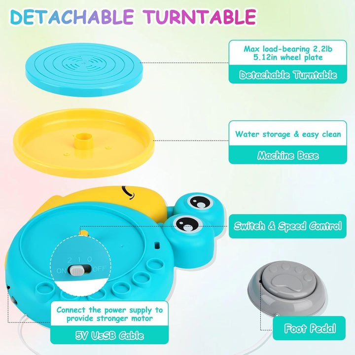 Töpferset für Kinder,Töpferscheibe Elektrisch für Kinder,Pottery Set DIY Töpfern Bastelset,Mini Töpf