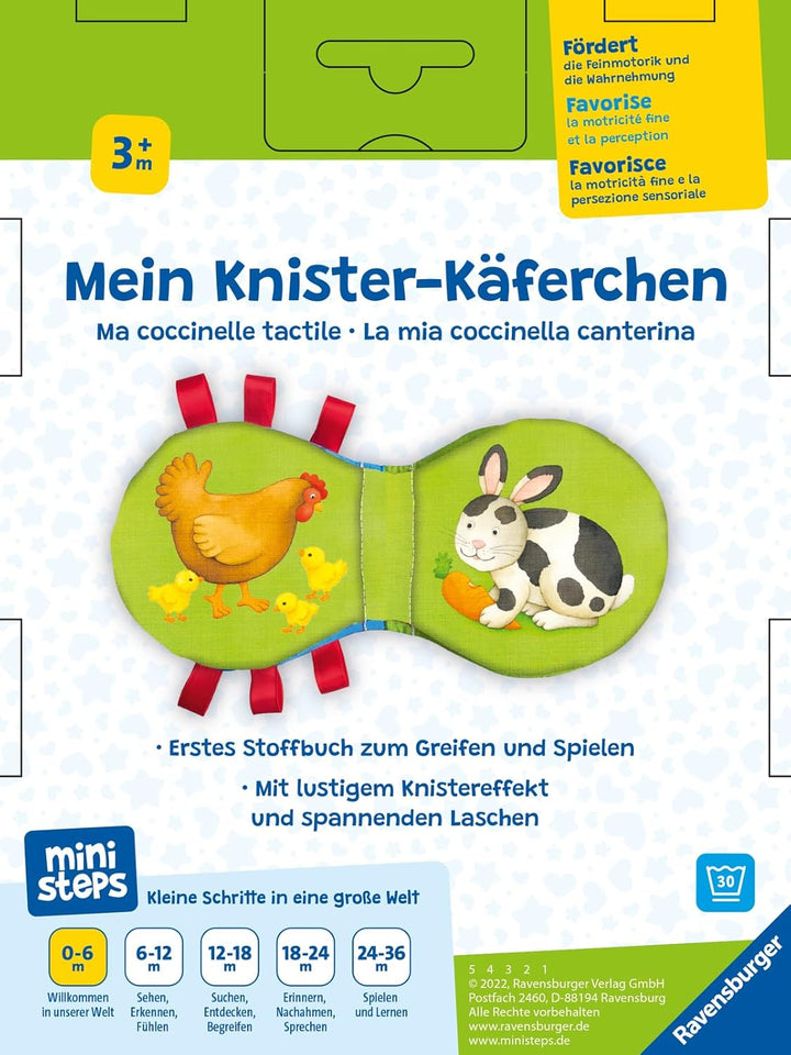 ministeps: Mein Knister-Käferchen: Ab 3 Monaten, Stoffbilderbuch