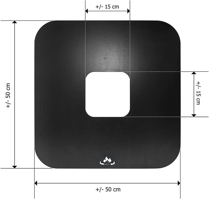 teileplus24 BBQ50 Grillplatte | Grillring | Feuerplatte | BBQ-Platte | Plancha Grillplatte 50cm, Gri