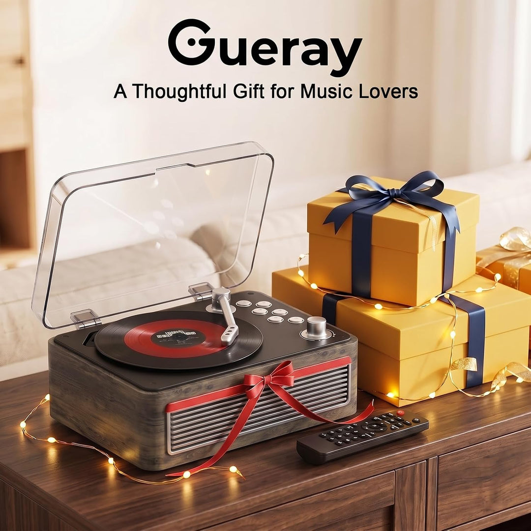 Gueray Tragbarer Bluetooth CD-Player mit Lautsprechern 3600mAh Wiederaufladbarer Vintage CD Spieler