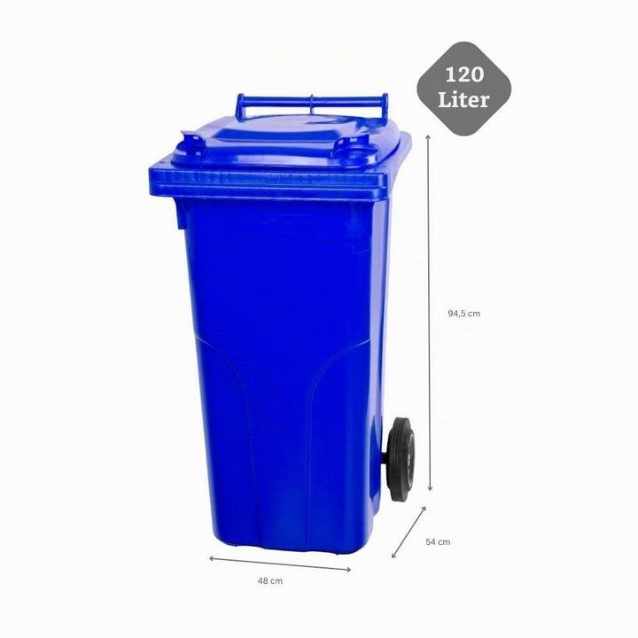 PROREGAL 2-Rad-Mülltonne MGB | HDPE-Kunststoff | HxBxT 94,5x48x54cm | Fassungsvermögen 120 Liter | B
